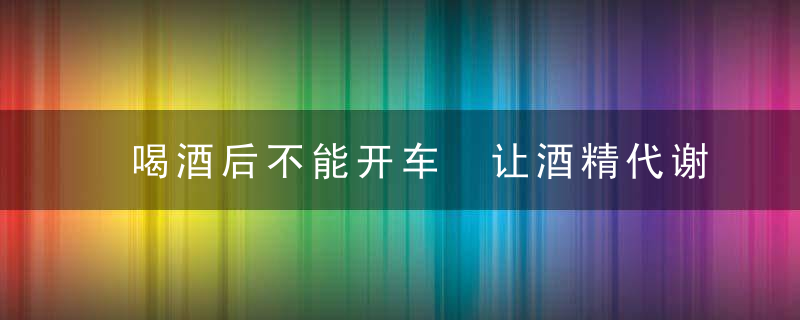 喝酒后不能开车 让酒精代谢快一点的小妙招，喝酒后不能开车,是因为影响了什么